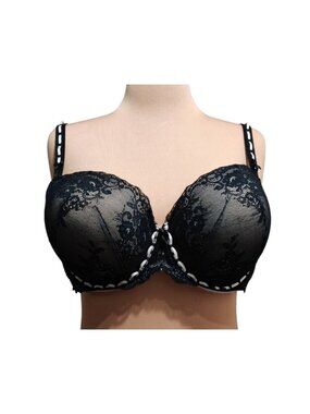 Torrid 44C Black Lace Underwire Bra Plus Size Pinup Gothic Lingerie Sexy Chic